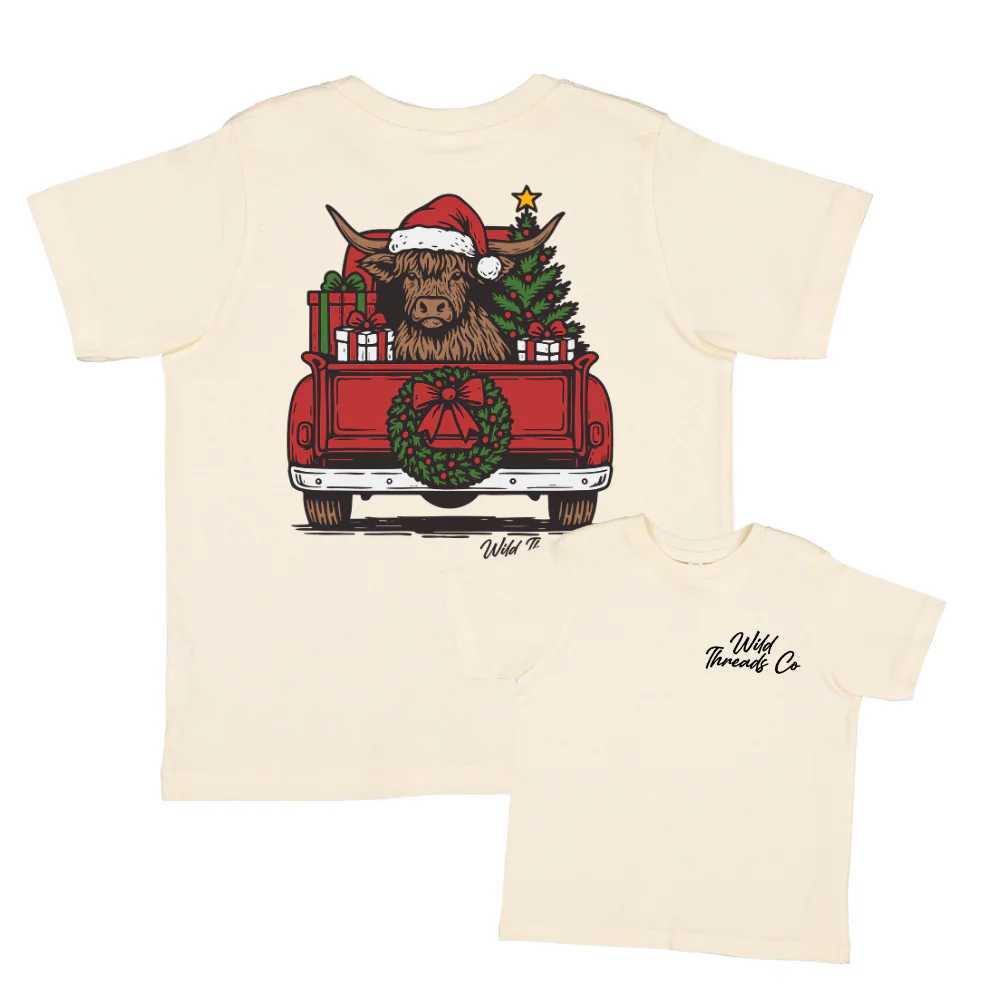 Christmas Highland Cow Tee