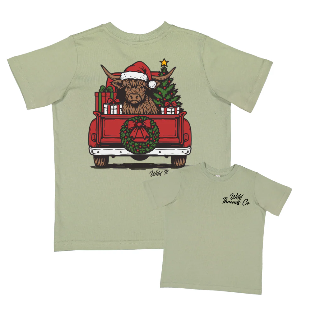 Christmas Highland Cow Tee - Image 2