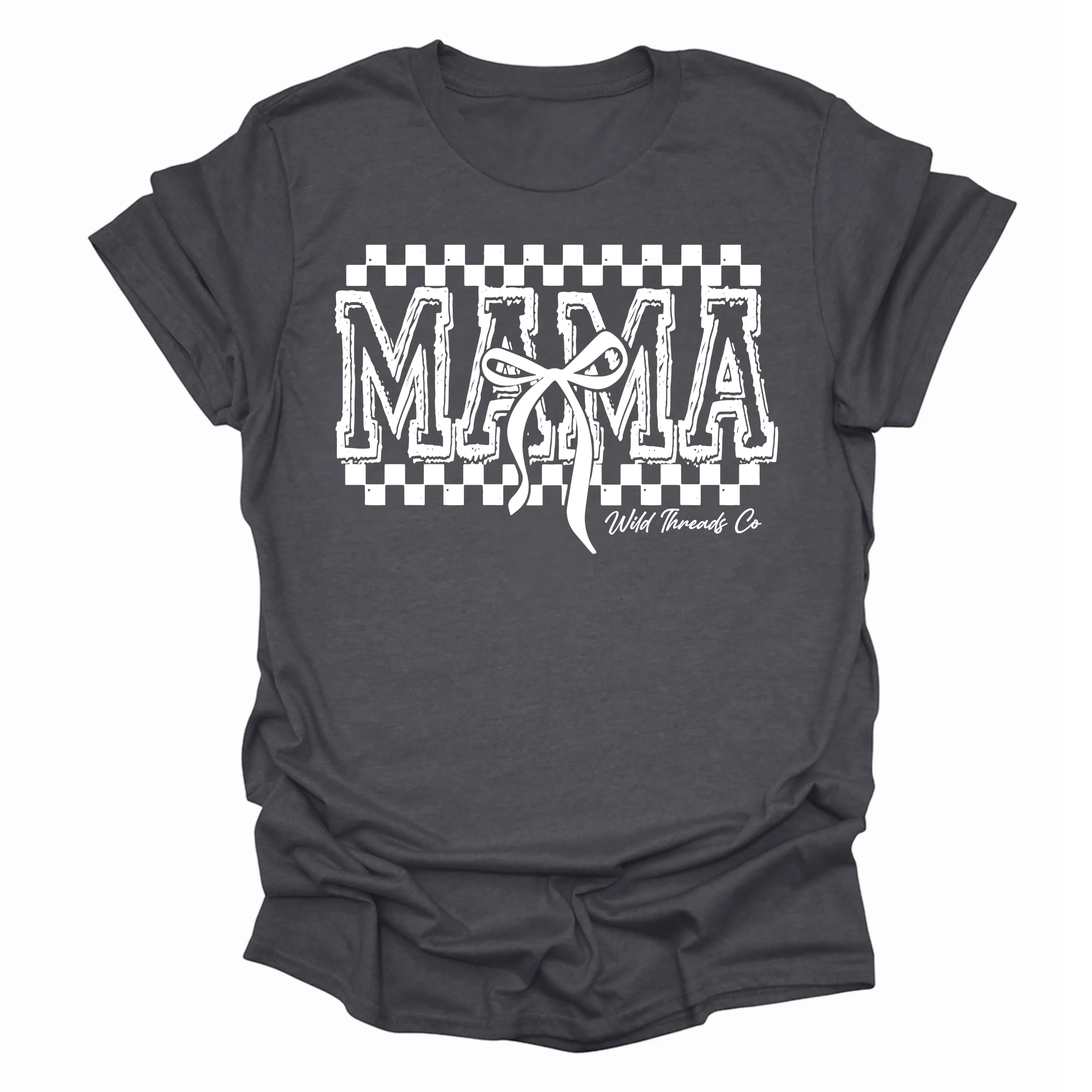 Mama Checkered Bow Tee