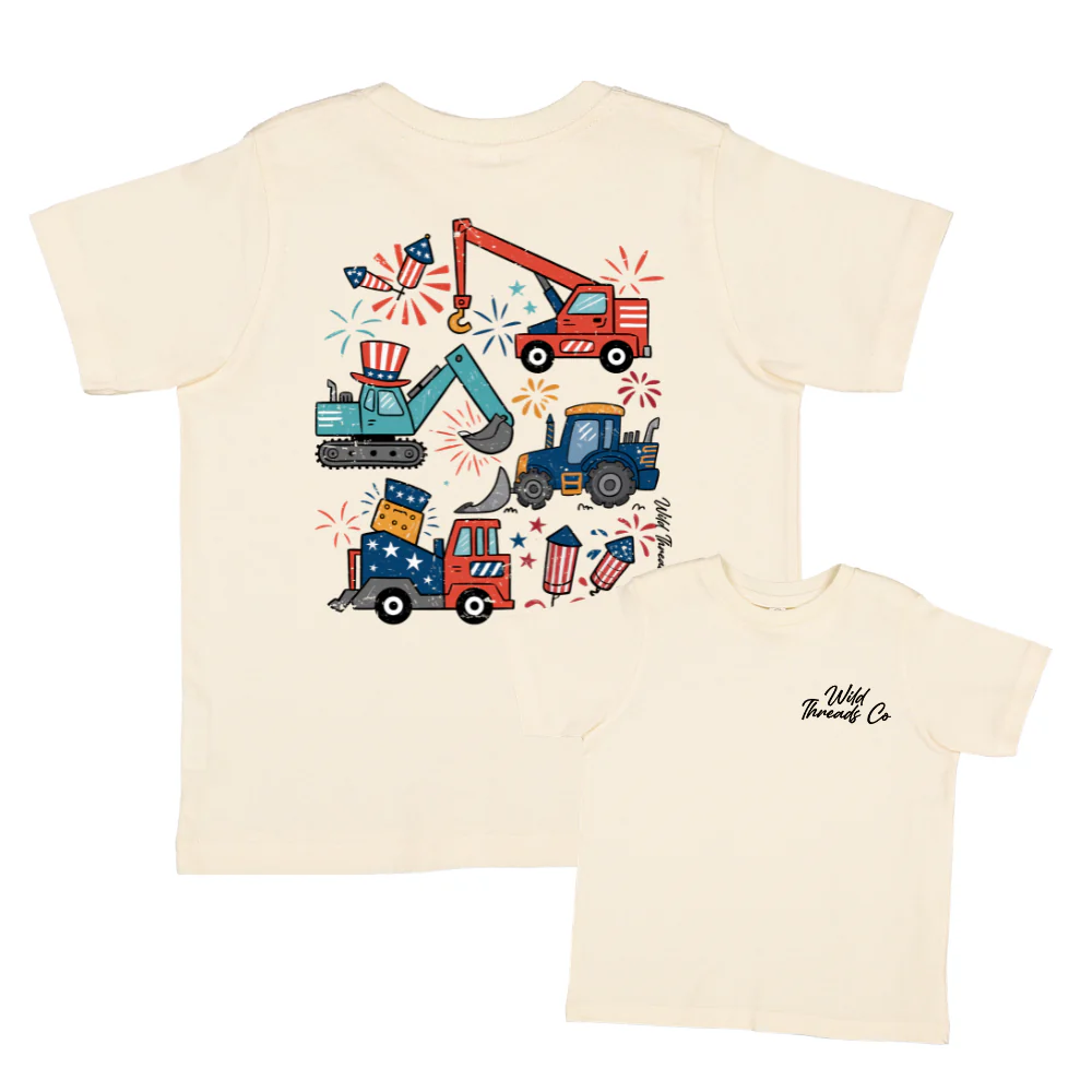FREE Patriotic Construction Trucks Tee *Add Any Additional Item To Cart To Unlock FREE Price* - Image 2